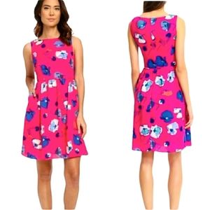 Adrianna Papell Pink Poppy Midi Dress